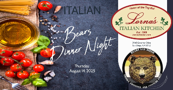 Bears Dinner Night - Lorna's Italian Kitchen