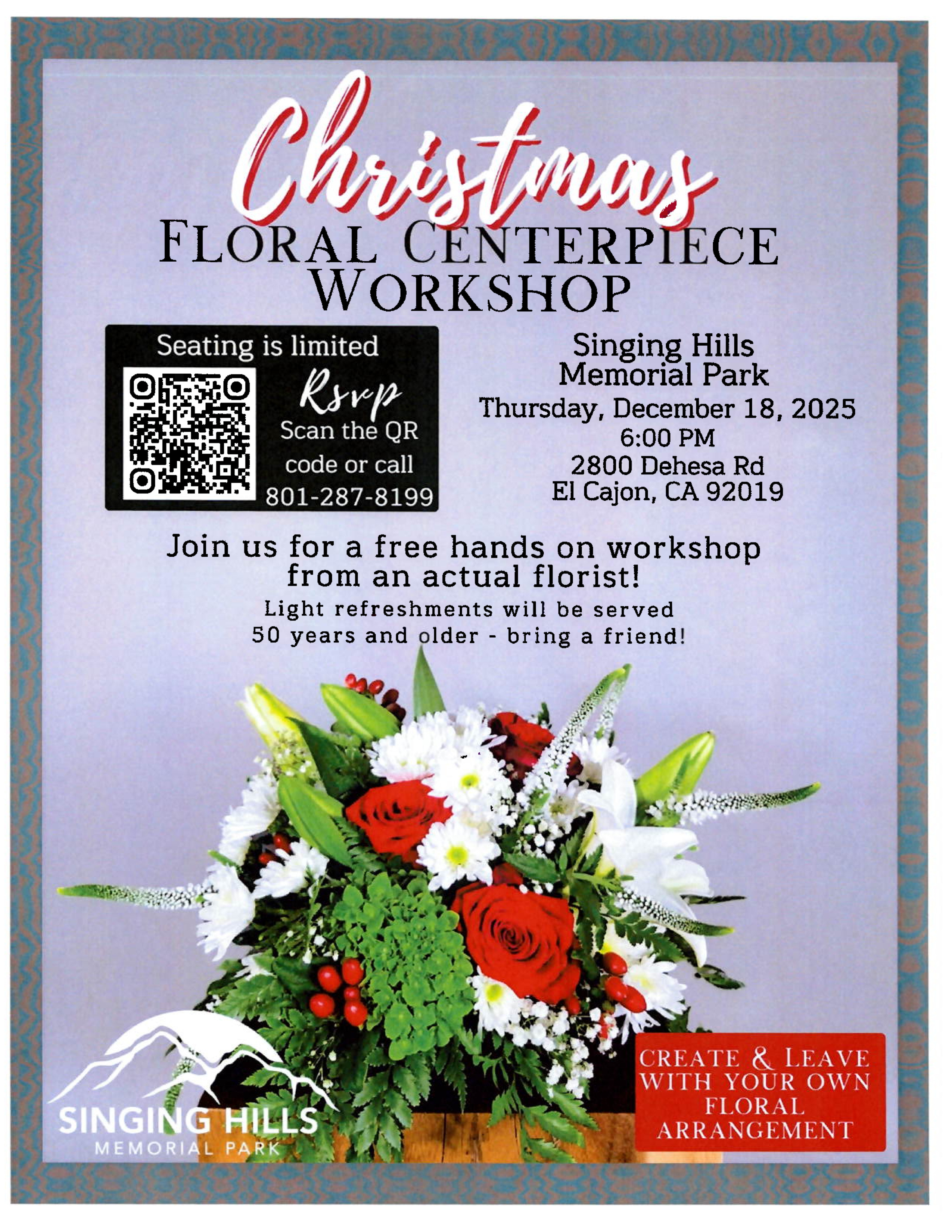 Christmas Floral Centerpiece Workshop