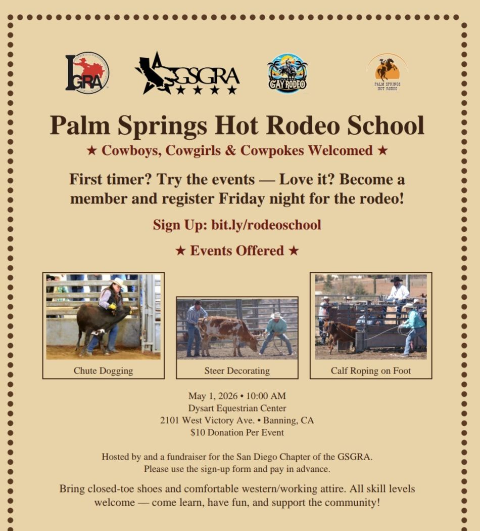 Palm Springs Hot Rodeo 2026 Rodeo School! !