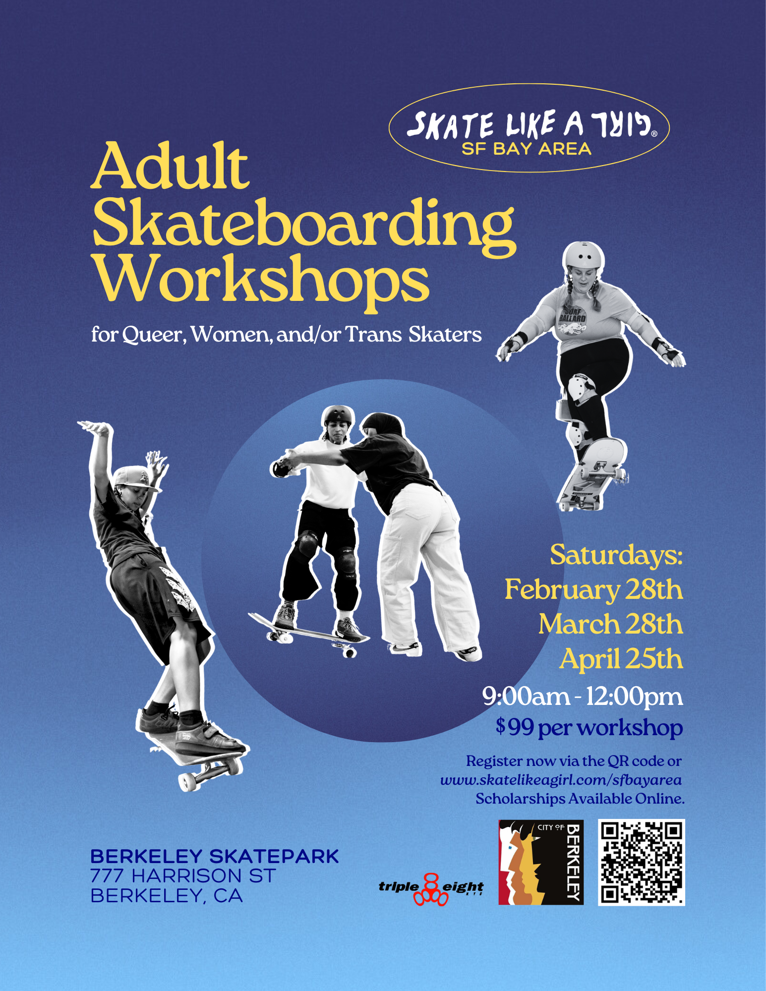 Queer, Women, and/or Trans Adult Skateboarding Workshops