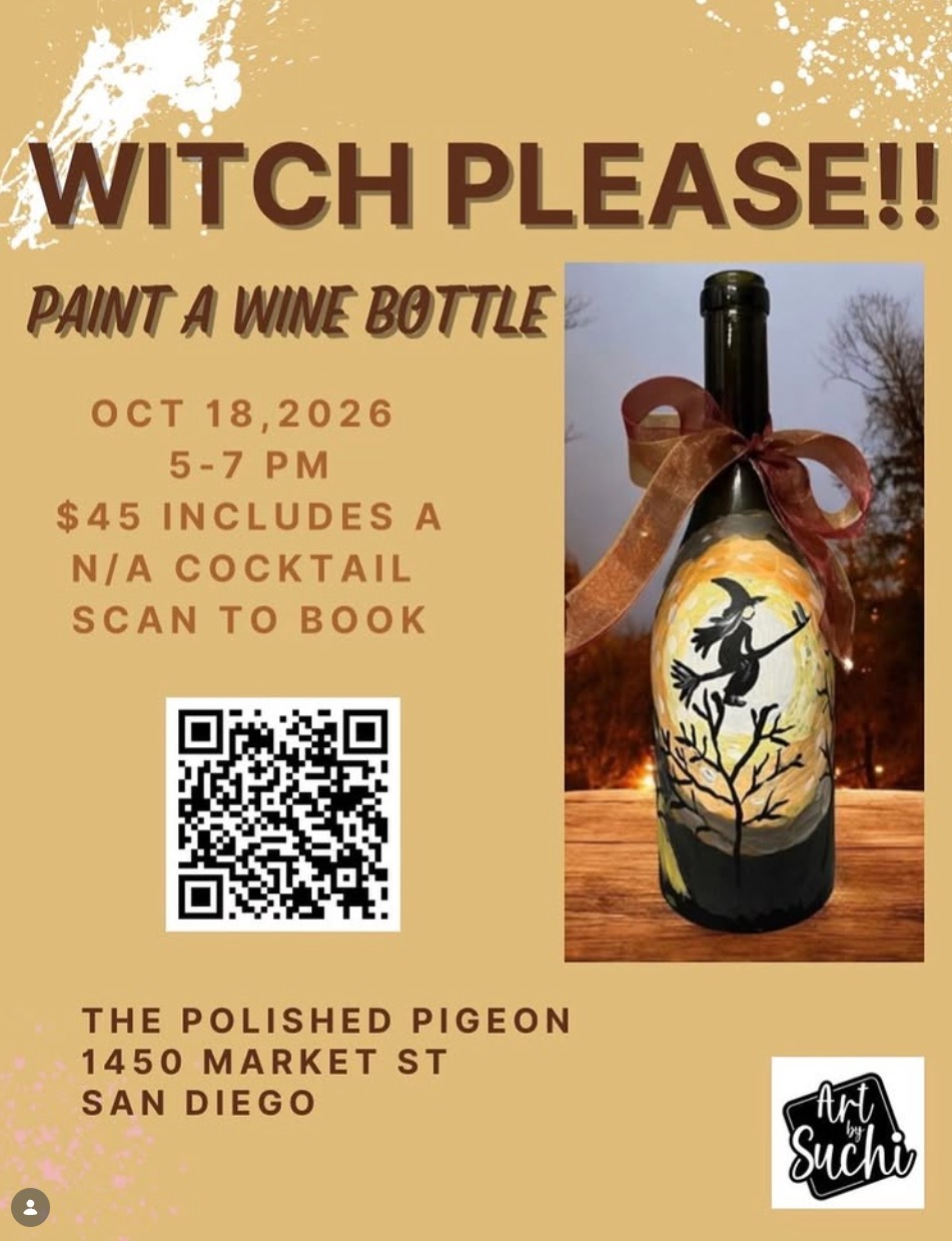 Witch Please!! Paint A Wine Bottle