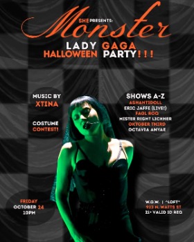 SHE presents MONSTER: A Lady Gaga Halloween Party